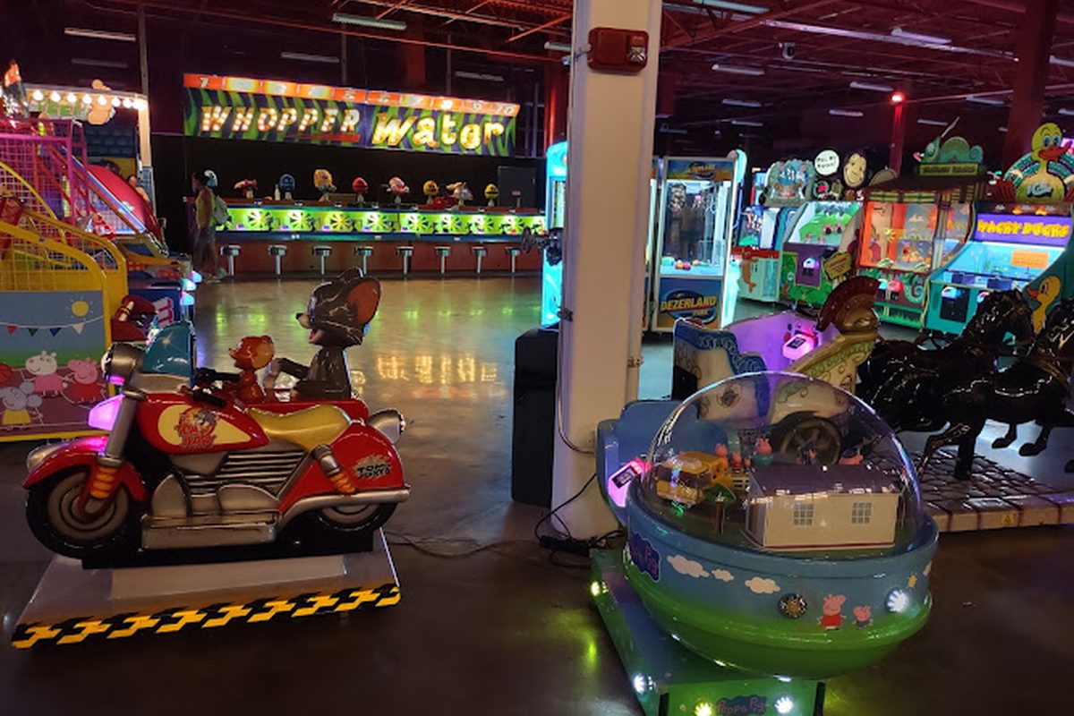Claw machines at Arcade Orlando at Dezerland Park Orlando in Orlando, Florida