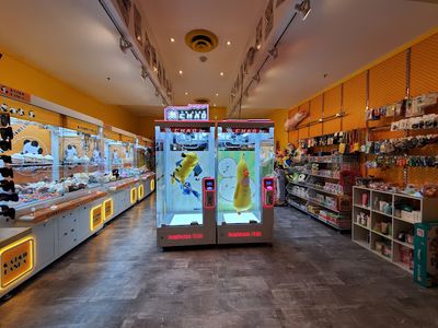 Claw machines at Catch Panda in Saskatoon, Saskatchewan