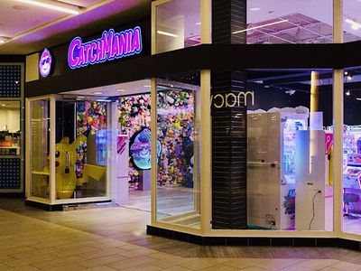 Claw machines at CatchMania in Burlington, Massachusetts