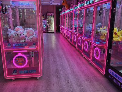 Claw machines at Claw City in Oakville, Ontario
