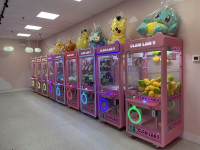 Claw machines at Claw Land in Mississauga, Ontario