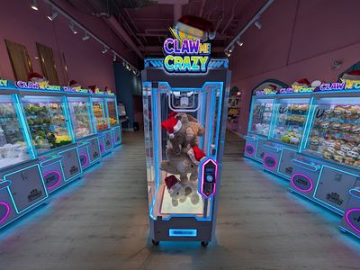 Claw machines at Claw Me Crazy in Edmonton, Alberta