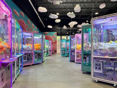 Claw machines at ClawMee Sherbrooke in Sherbrooke, Quebec