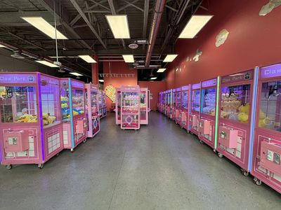 Claw machines at ClawPark in Edmonton, Alberta