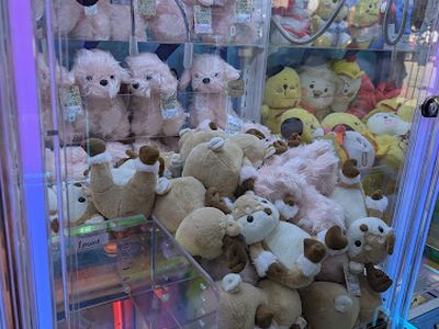 Claw machines at Clawzone Arcade in Burnaby, British Columbia