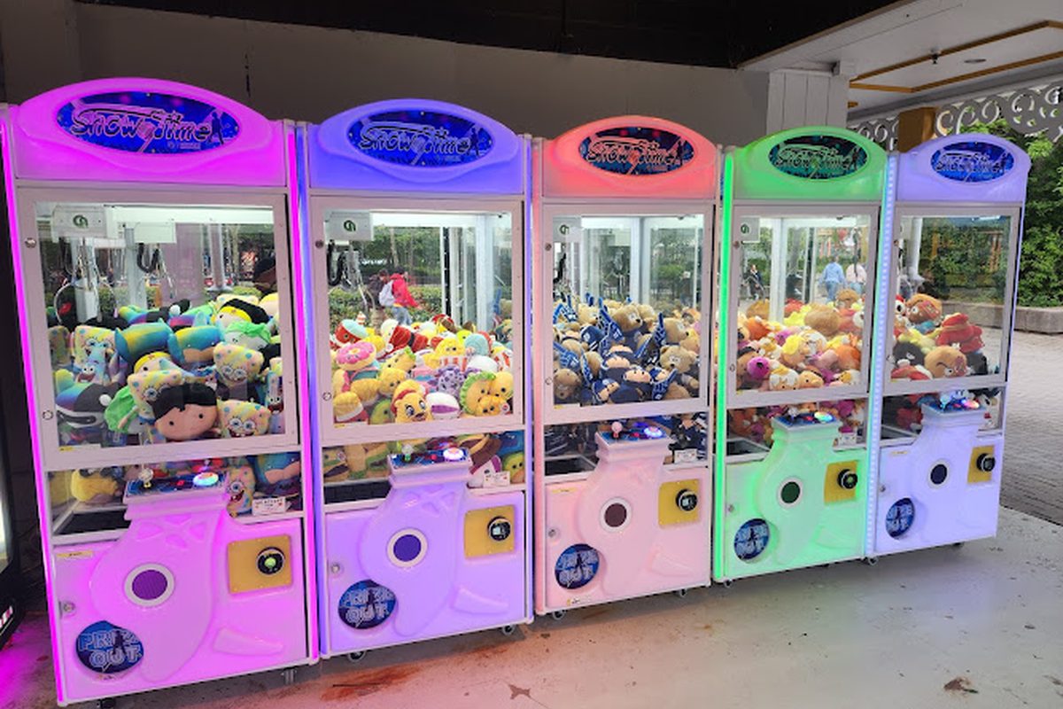 Claw machines at Crystal Palace Arcade in Maple, Ontario
