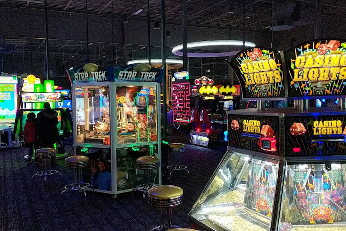 Claw machines at Dave & Buster's Oakville in Oakville, Ontario