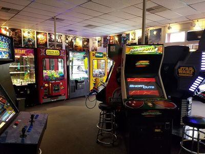 Claw machines at Diversions Game Room in San Antonio, Texas
