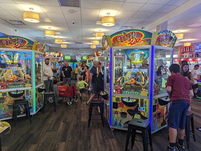 Claw machines at Fantasy Island Amusement Park in Beach Haven, New Jersey