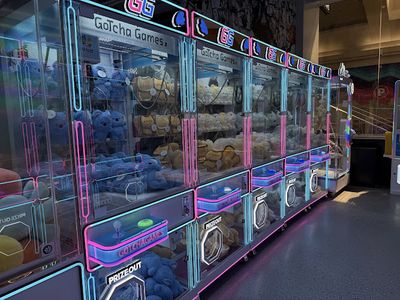 Claw machines at Gotcha Games in Louisville, Kentucky
