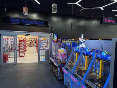 Claw machines at Gotta Gacha in Warren, Michigan