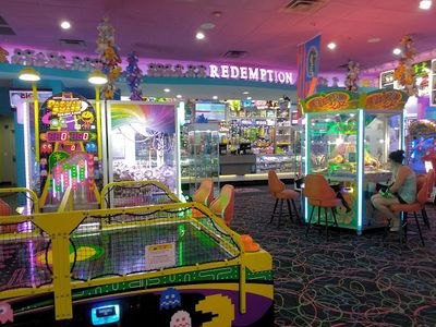 Claw machines at In The Game ICON Park in Orlando, Florida