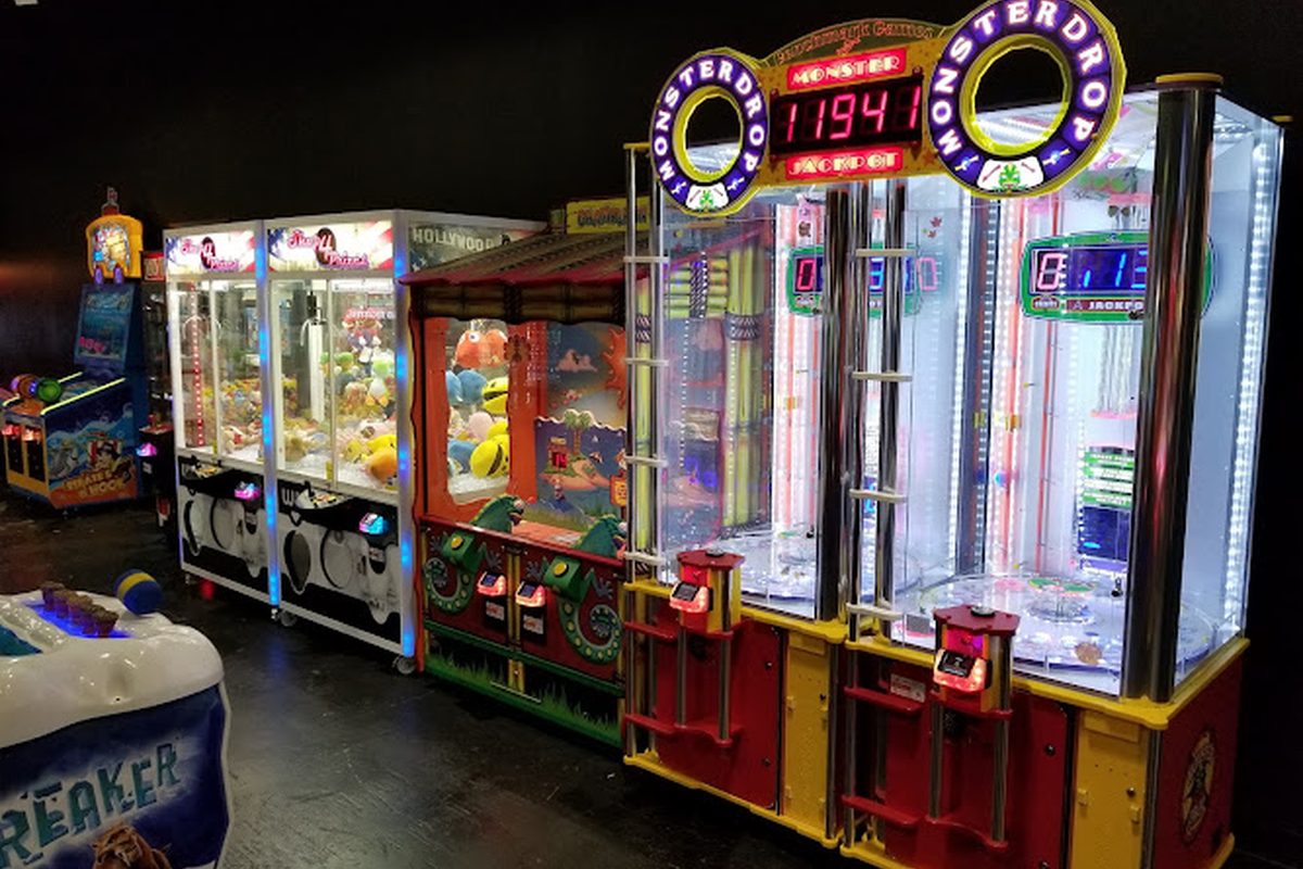 Claw machines at Jurassic Golf and Arcade in Bel Air, Maryland