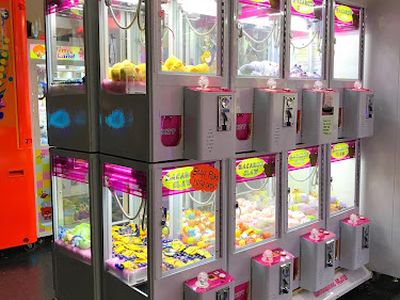 Claw machines at Neofuns Arcade in Monterey Park, California