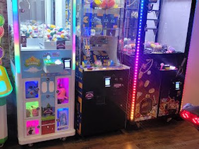 Claw machines at PixelJoy Arcade in Davenport, Iowa