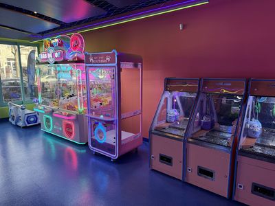 Claw machines at Planète Claw (Plateau) in Montreal, Quebec