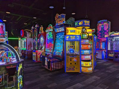 Claw machines at Playdium Orion Gate in Brampton, Ontario