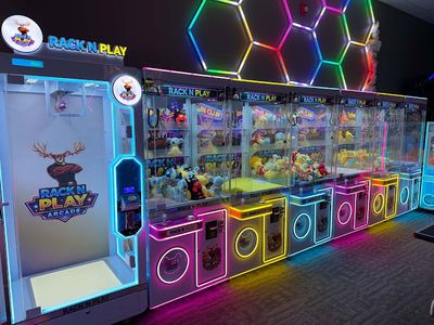 Claw machines at Rack N Play Arcade in Twin Falls, Idaho
