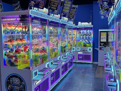 Claw machines at Ready Go Amusement Arcade in Houston, Texas