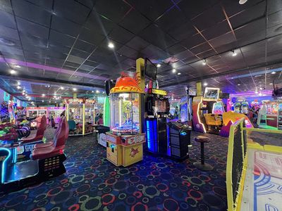 Claw machines at Rockin' Raceway Arcade in Pigeon Forge, Tennessee