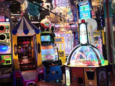 Claw machines at Ruckers Amusement Centre in Saskatoon, Saskatchewan