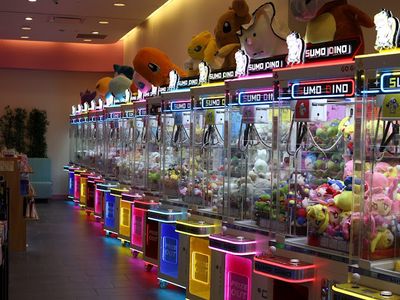 Claw machines at Sumo Dino Coquitlam in Coquitlam, British Columbia