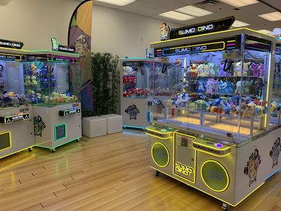 Claw machines at Sumo Dino in Richmond, British Columbia