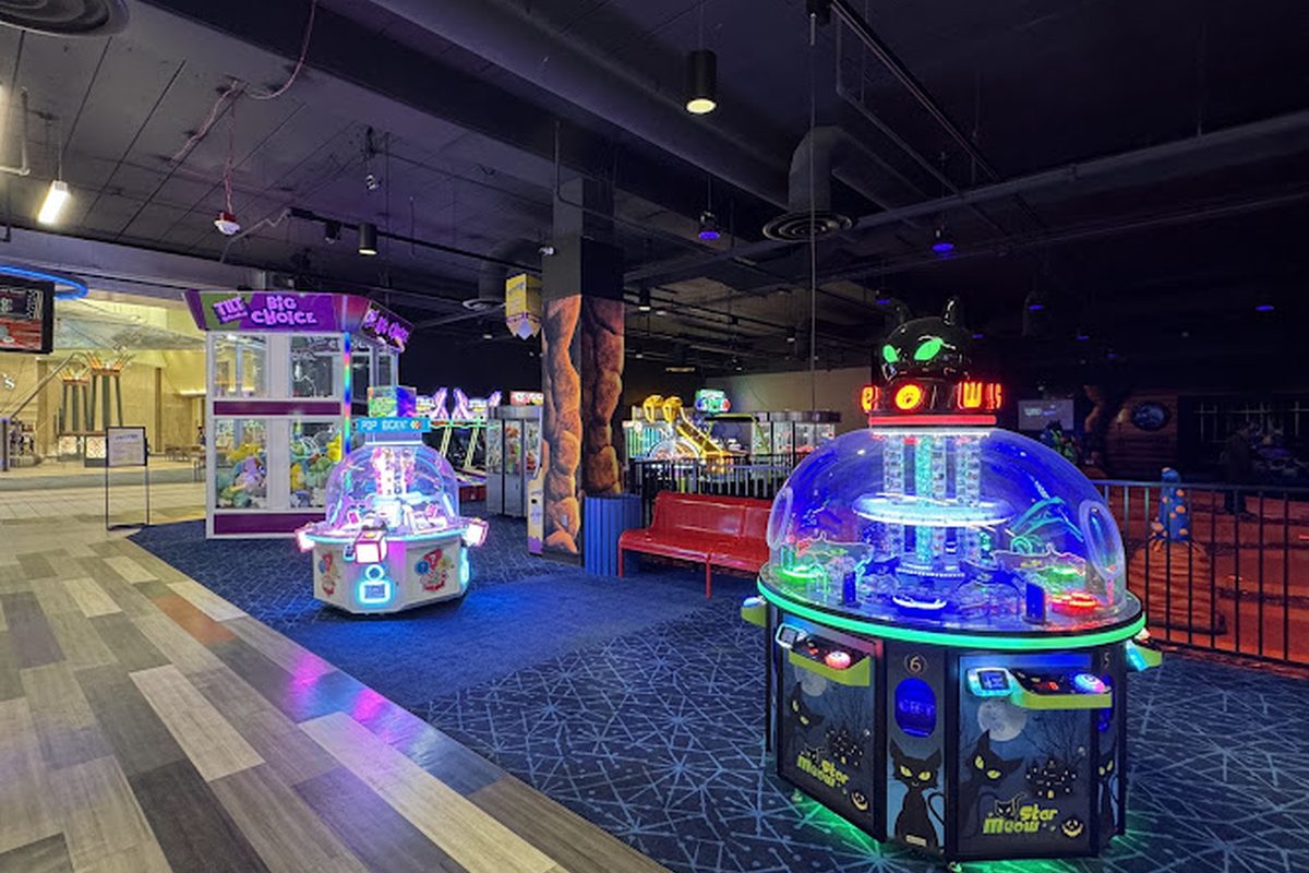 Claw machines at Tilted 10 in Louisville, Kentucky