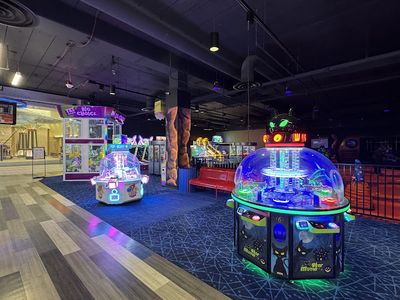 Claw machines at Tilted 10 in Louisville, Kentucky