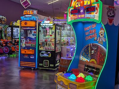 Claw machines at Toy Box PlayZone in Brockton, Massachusetts