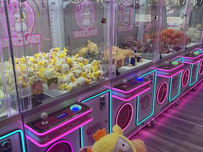 Claw machines at UniClaw in Waterloo, Ontario